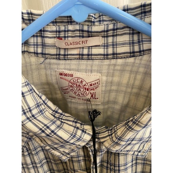 Lucky Brand Mens Xl Pearl Snap L/S Classic Fit Plaid Western Shirt $79 Nwt - Picture 5 of 10
